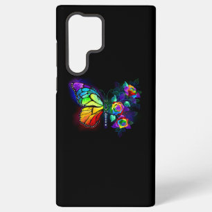 Coque Samsung Galaxy Papillon fleur arc-en-ciel