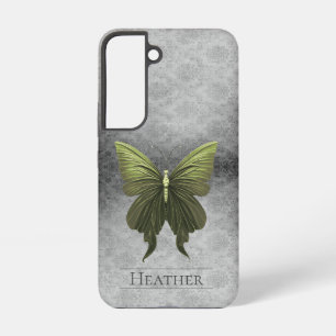 Coque Samsung Galaxy Papillon vert à bijoux Damas