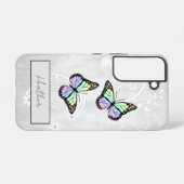 Coque Samsung Galaxy Papillons Arc-en-ciel brillants (Verso Horizontal)