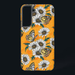 Coque Samsung Galaxy Papillons Jézabel et fleurs marguerites<br><div class="desc">Motif vectoriel dessiné à la main avec papillons jezebel et fleurs marguerites</div>
