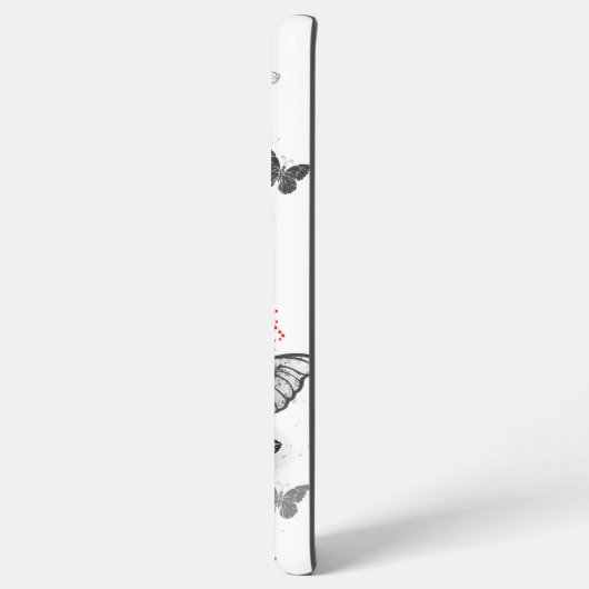 Coque Samsung Galaxy Papillons noirs et rouges volants (Verso Horizontal)