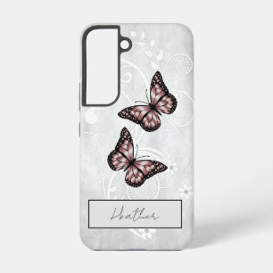 Coque Samsung Galaxy Papillons rose brillant