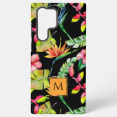 Coque Samsung Galaxy Paradis hawaïen Plante Tropical Noir (Verso)