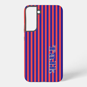 Coque Samsung Galaxy Parlez Logo Rouge Bleu Bleu Stripes Samsung Téléph