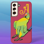 Coque Samsung Galaxy Parrot vert jaune indien Ringneck Monogramme Oisea<br><div class="desc">Ajoutez n'importe quel monogramme à ce amusant coque indien Ringneck pour un accessoire personnalisé qui plaira à tous les amoureux du perroquet. Les impacts d'oiseau de bande dessinée qui fou posent des perroquets IRN font quand quelque chose d'excitant se passe. Pour un maximum de pop, le bouleau vert et jaune...</div>