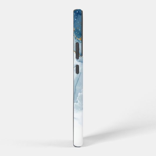 Coque Samsung Galaxy Parties scintillant Abstraite bleue/or Monogramme (Côté droit)