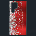 Coque Samsung Galaxy Parties scintillant Argent Red Foil Girl Signature<br><div class="desc">Parties scintillant argentée brillante et brillante sur le bord gauche, sur un faux ton bijou rouge ombre brun feuille de métal brossé. La signature girly moderne dispose d'une élégante police de calligraphie blanche avec queues décoratives dans un format vertical. Customisez les styles de police ou déplacez les graphismes étincelants pour...</div>