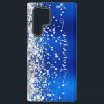 Coque Samsung Galaxy Parties scintillant Argent Royal Blue Girl Signatu<br><div class="desc">Parties scintillant argentée brillante et brillante sur le bord gauche, au-dessus d'un faux bijou brillant ton bleu royal ombre brun feuille de métal brossé. La signature girly moderne dispose d'une élégante police de calligraphie blanche avec queues décoratives dans un format vertical. Customisez les styles de police ou déplacez les graphismes...</div>