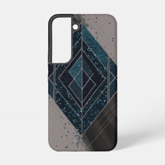 Coque Samsung Galaxy Parties scintillant bleue Art déco géométrique (Verso)