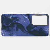 Coque Samsung Galaxy Parties scintillant bleue Galaxy Swirl Abstrait Mo (Côté gauche)