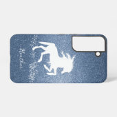 Coque Samsung Galaxy Parties scintillant bleue Unicorn (Verso Horizontal)
