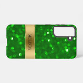 Coque Samsung Galaxy Parties scintillant moderne Green Bokeh Coque-Mate (Verso Horizontal)