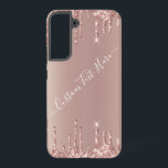 Coque Samsung Galaxy Parties scintillant or rose Texte personnalisé<br><div class="desc">Coques ou coques iphone Samsung Galaxy personnalisés avec Rose Gold Blush Parties scintillant Étincelles Texte personnalisé rose moderne - Ajouter votre texte unique / nom ou supprimer texte - Faire votre cadeau spécial - Redimensionner et déplacer ou ajouter du texte / éléments avec outil de personnalisation. Conception par MIGNED. Veuillez...</div>