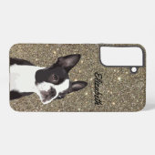 Coque Samsung Galaxy Parties scintillant Sparkle Boston Terrier Chien m (Verso Horizontal)