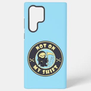 Coque Samsung Galaxy Pas sur mon poste Grim Reaper Citation d'Halloween