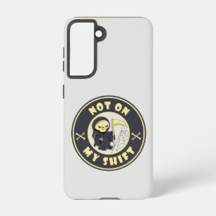 Coque Samsung Galaxy Pas sur mon poste Grim Reaper Citation d'Halloween