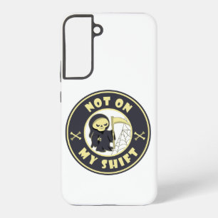 Coque Samsung Galaxy Pas sur mon poste Grim Reaper Citation d'Halloween
