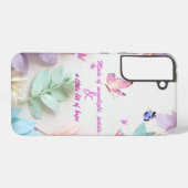 Coque Samsung Galaxy Pastel Floral Citation Coque papillon (Verso Horizontal)