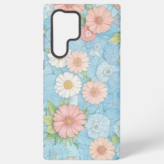 Coque Samsung Galaxy Pastel Flower Floral Pattern Phone Case (Verso)