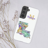 Coque Samsung Galaxy Pastel Mardi Gras Louisiane Nom initial