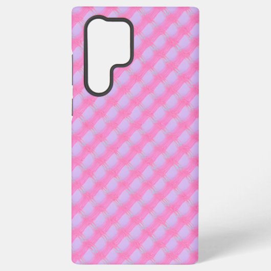Coque Samsung Galaxy Pastel Pink Purple Gingham Check Phone Case (Verso)