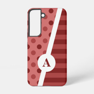 Coque Samsung Galaxy Pastel Red Polka Dot et Motif de bande
