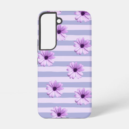 Coque Samsung Galaxy Pastel stripes pattern with Daisies (Verso)