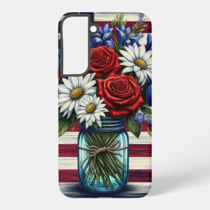 Coque Samsung Galaxy Patriotique, floral en détresse