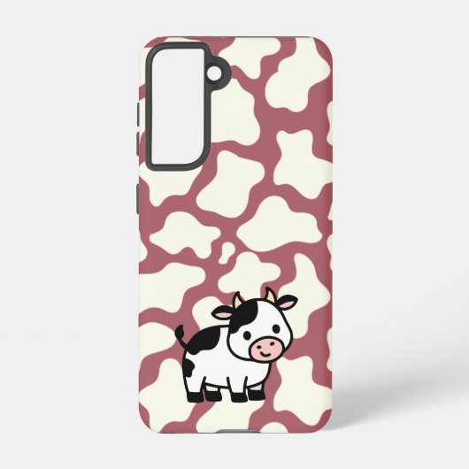Coque Samsung Galaxy Pattern à White on Red with Cow (Verso)