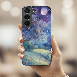 Coque Samsung Galaxy Paysage nocturne de la forêt enchantée au clair de