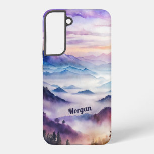 Coque Samsung Galaxy Paysage personnalisé de brume de montagne à l'aqua