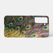 Coque Samsung Galaxy Peacock Feathers Emerald Green et Gold (Verso Horizontal)
