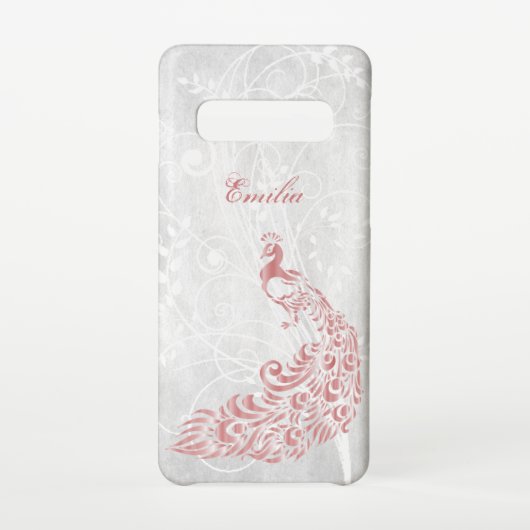 Coque Samsung Galaxy Peacock rose Personnalisé (Dos)