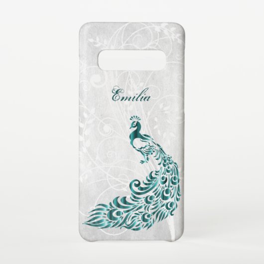 Coque Samsung Galaxy Peacock turquoise Personnalisé (Dos)