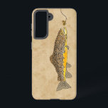 Coque Samsung Galaxy Pêche à la mouche truite Brown<br><div class="desc">Voler pêche la truite brune après la pêche à la mouche sèche leurre. Main dessinée par l'artiste ©Tina Hesskew de Fishing Hunting Life.</div>