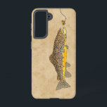 Coque Samsung Galaxy Pêche à la mouche truite Brown<br><div class="desc">Voler pêche la truite brune après la pêche à la mouche sèche leurre. Main dessinée par l'artiste ©Tina Hesskew de Fishing Hunting Life.</div>