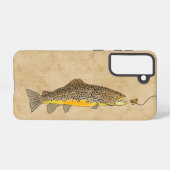 Coque Samsung Galaxy Pêche à la mouche truite Brown (Verso Horizontal)