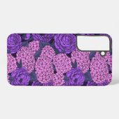 Coque Samsung Galaxy Peine et hydrangée en rose et violet (Verso Horizontal)