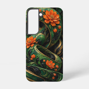 Coque Samsung Galaxy Peinture de fleurs en spirale Impasto, Ruban torsa