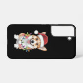 Coque Samsung Galaxy Pembroke Welsh Corgi Père Noël Lumières des arbres (Verso Horizontal)