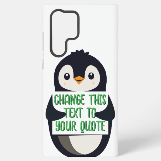 Coque Samsung Galaxy Penguin holding a sign with custom message (Verso)