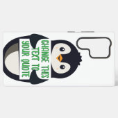 Coque Samsung Galaxy Penguin holding a sign with custom message (Verso Horizontal)