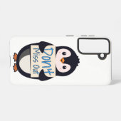 Coque Samsung Galaxy Penguin with Motivational Sign - Don't Miss Out (Verso Horizontal)