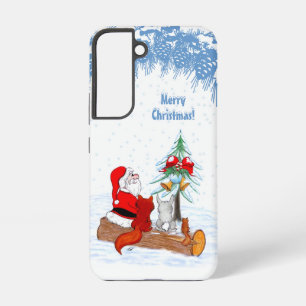 Coque Samsung Galaxy Père Noël avec Renard de lapin et écureuil