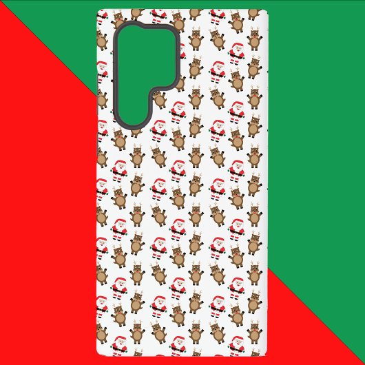 Coque Samsung Galaxy Père Noël Christmas Reindeer Motif White