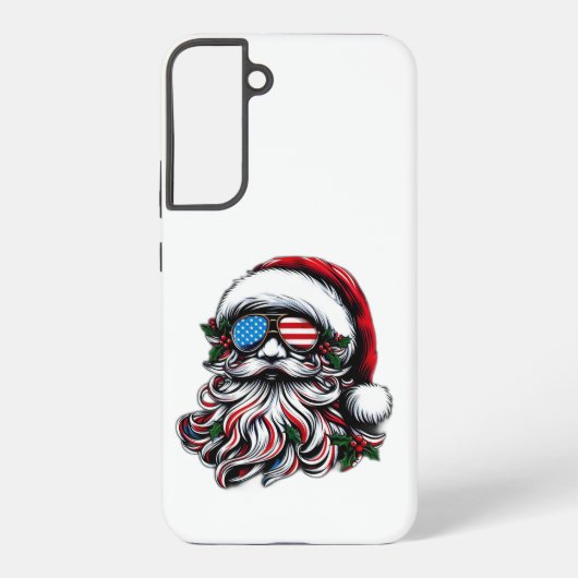 Coque Samsung Galaxy Père Noël de Noël Patriotique/Américaine (Verso)