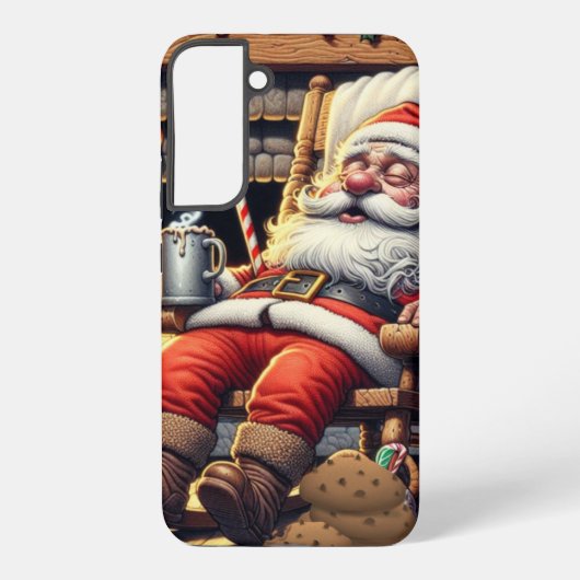 Coque Samsung Galaxy Père Noël dort Noël (Verso)
