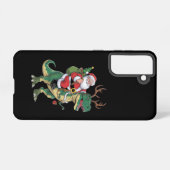 Coque Samsung Galaxy Père Noël équitation Dinosaur T-Rex Noël Escadron (Verso Horizontal)