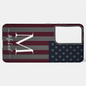 Coque Samsung Galaxy Personnaliser Monogramme American Drapeau Maillage (Verso Horizontal)
