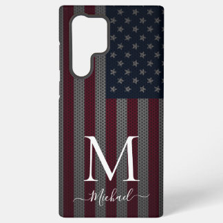 Coque Samsung Galaxy Personnaliser Monogramme American Drapeau Maillage